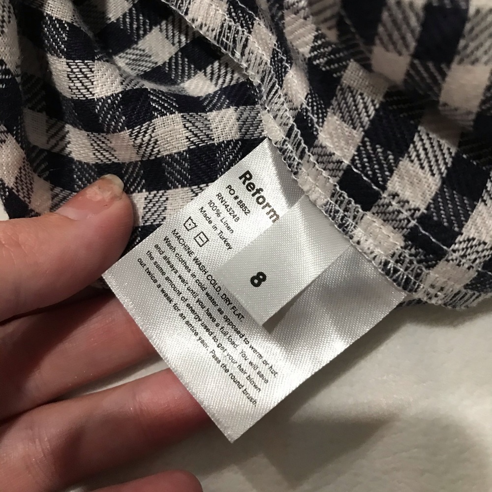 Reformation Black and White Gingham Mini Dress - Picture 8 of 8